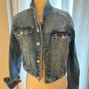 True religion cropped denim jacket